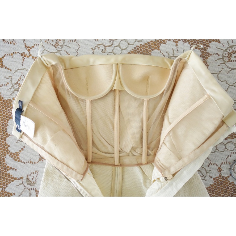 6267 Ivory Beige Strapless Cocktail Dress sz 0 2 - Picture 5 of 8